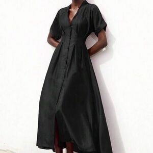 SHEIN Black Midi Dress